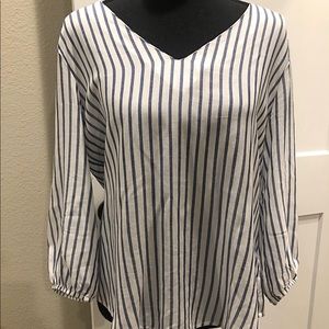 Striped detailed back blouse